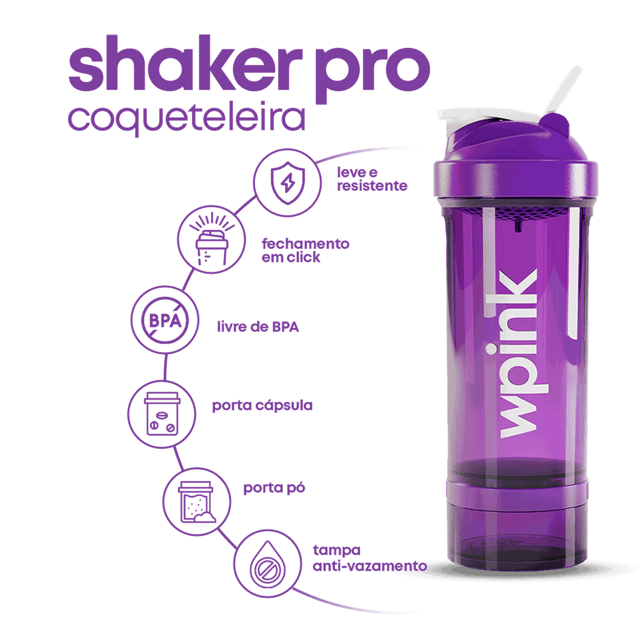 shaker pro coqueteleira 700ml - wp | wpinkslvsuplementos.com.br